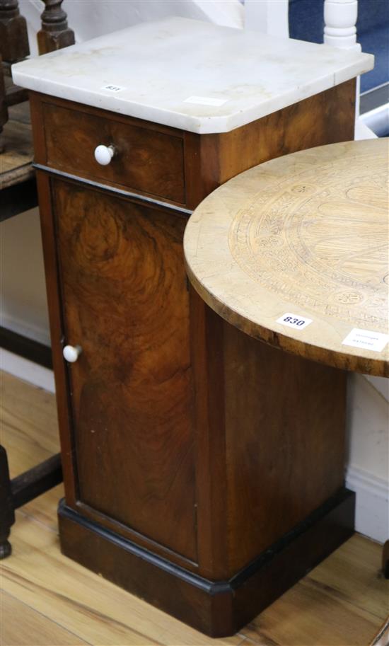 A 19th century French walnut night cupboard W.38cm